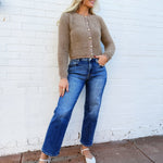The Workshop Studio Outerwear - Cardigans Fuzzy Knit Cardigan In Light Mocha