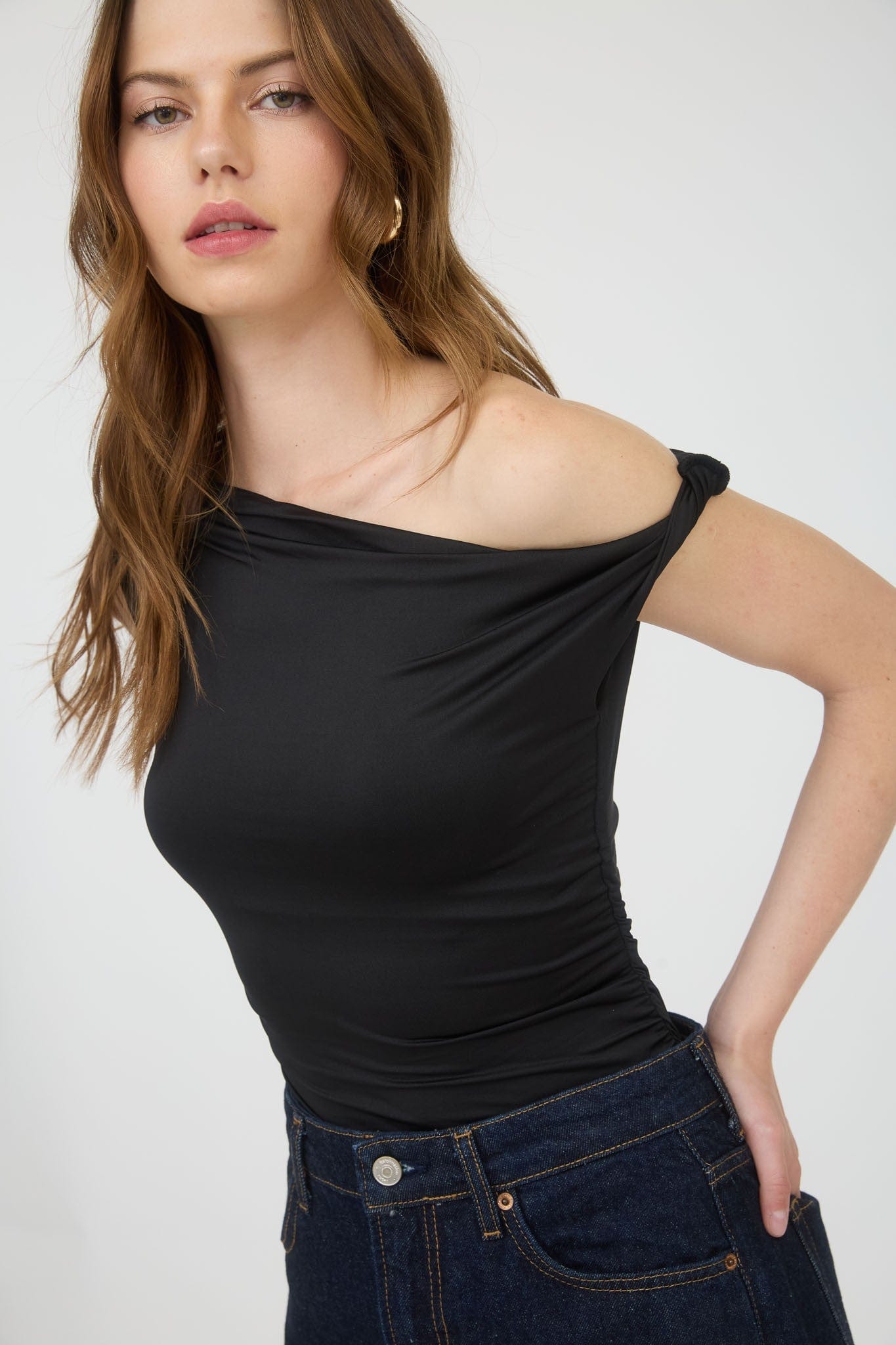 The Workshop Studio Tops - Blouses Asymmetrical Top In Black