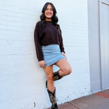 The Workshop Studio Tops - Sweaters Crewneck Cropped Sweater in Brown