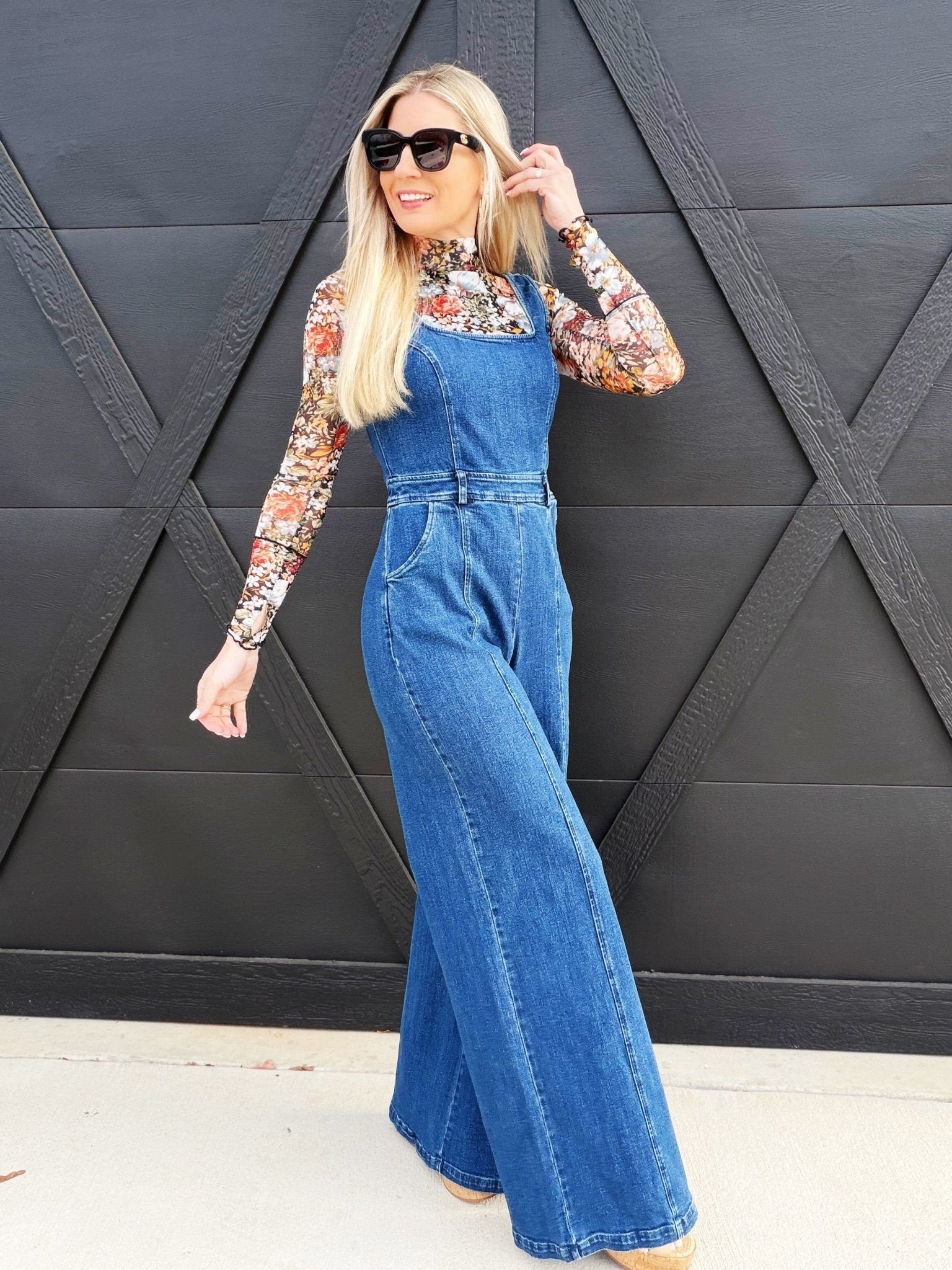 white christmas dresses Washed Denim Jumpsuit In Medium Indigo – Infinity Raine
