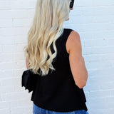 WISTERIA LANE Tops - Blouses Fine Knit Vest Top In Black