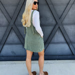 Overall Slub Knit Dress In Jade - Infinity Raine