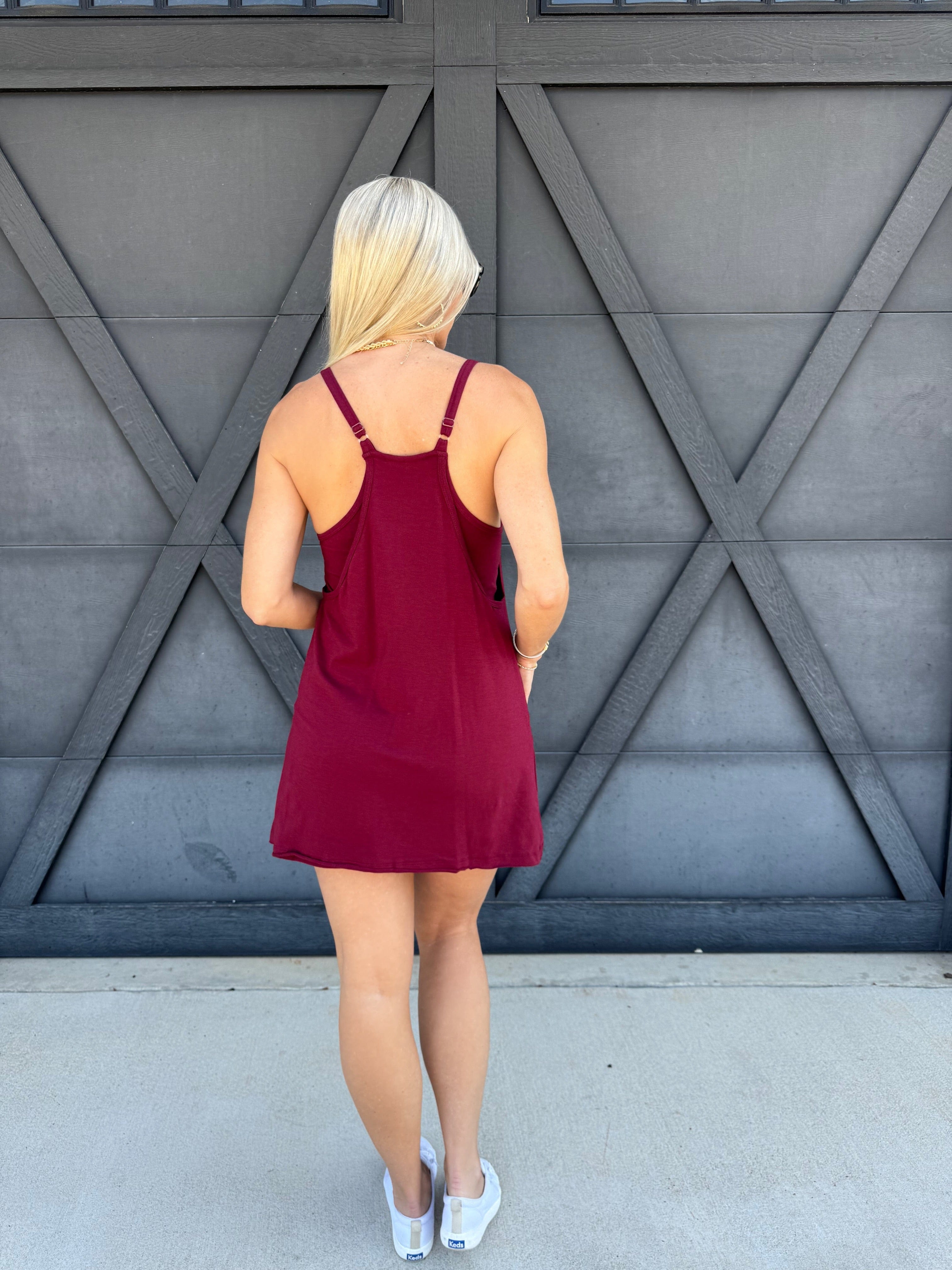 Romper Dress In Cabernet - Infinity Raine