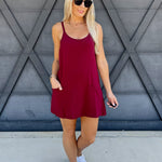 Romper Dress In Cabernet - Infinity Raine
