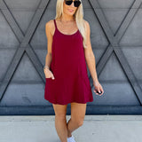 Romper Dress In Cabernet - Infinity Raine
