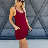 Romper Dress In Cabernet - Infinity Raine