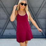 Romper Dress In Cabernet - Infinity Raine