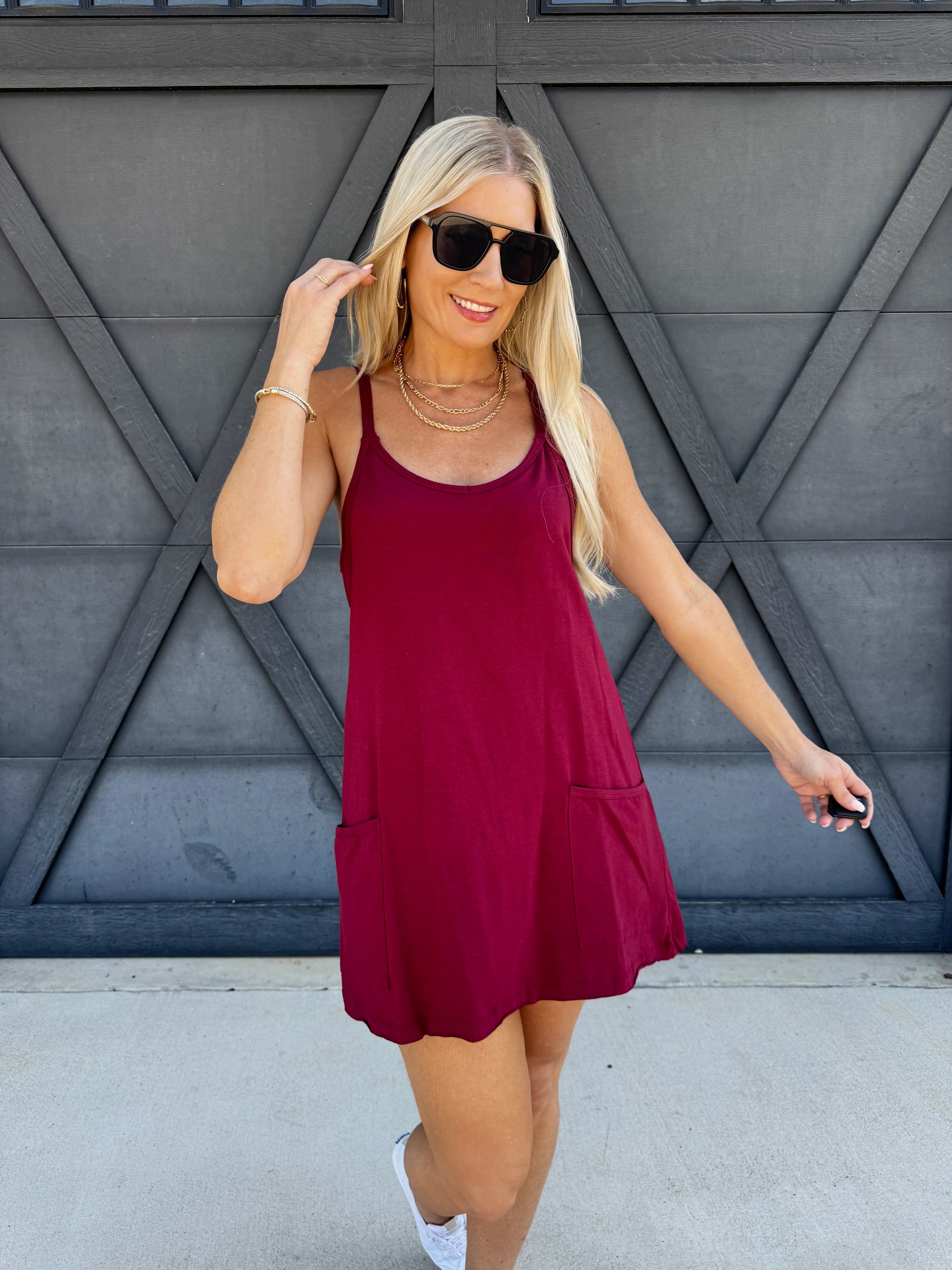 Romper Dress In Cabernet - Infinity Raine