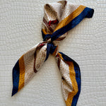 Chic Accent Scarf In Blue And Brown - Infinity Raine