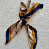 Chic Accent Scarf In Blue And Brown - Infinity Raine