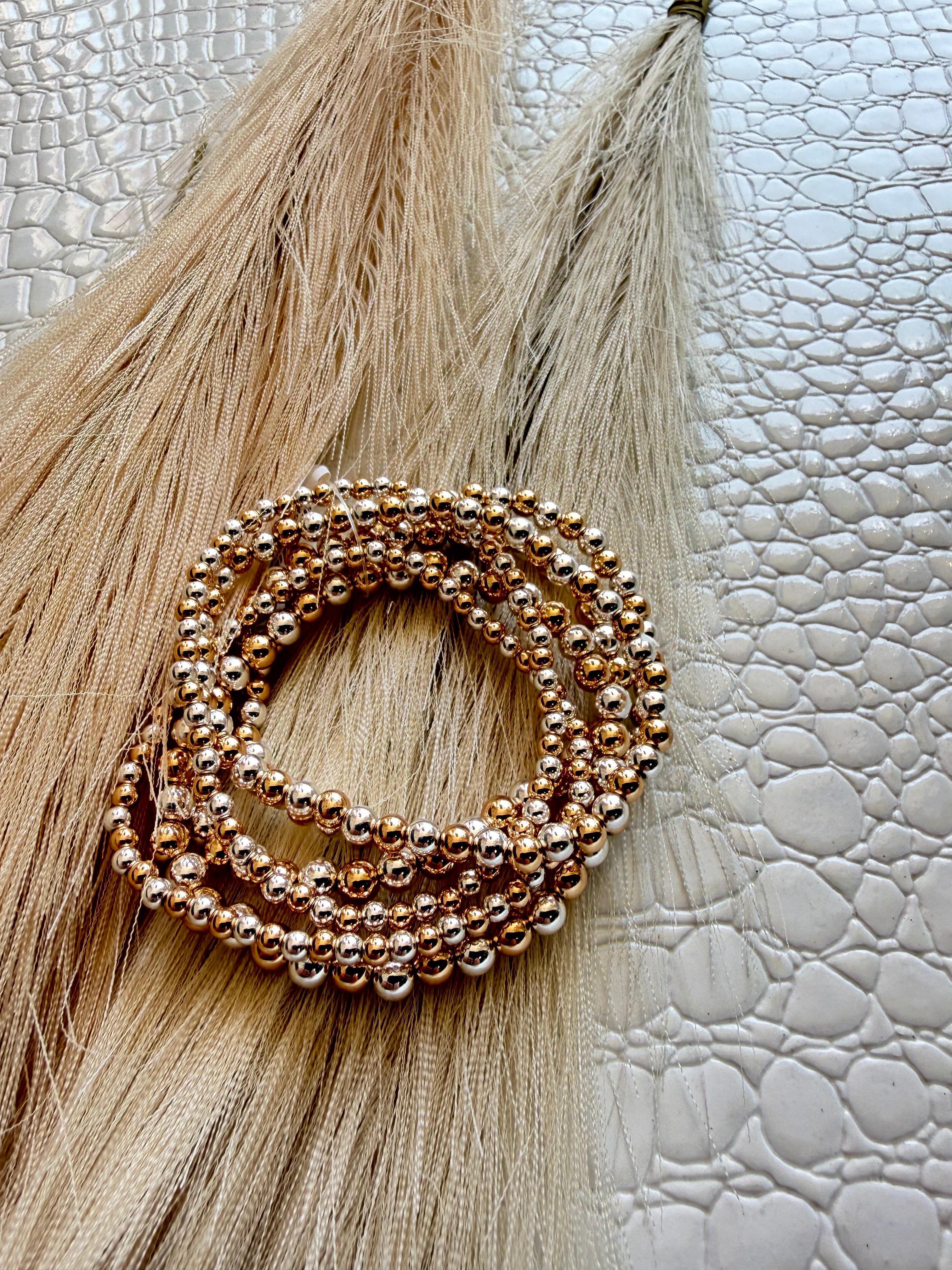 Gold & Silver Beaded Bracelet Stack - Infinity Raine