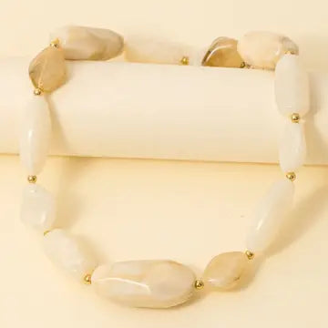 Irregular Chunky Marble Resin Beads Necklace - Infinity Raine