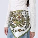 Floral Butterfly Silk Bandana – Elegant Nature Style - Infinity Raine