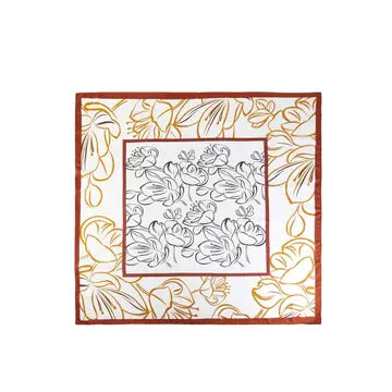 Framed Panel Lily Outline Square Scarf - Infinity Raine
