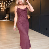 Rhea Slip Dress in Eggplant