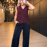 Warm Cider Sweater Vest In Burgundy