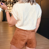Tuscany Faux Sued Shorts In Camel