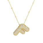18K Gold Bubble Balloon Initial Necklace-Gold - Infinity Raine
