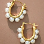 18K Gold Dipped Pearl Hoops - Infinity Raine