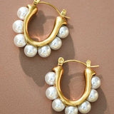 18K Gold Dipped Pearl Hoops - Infinity Raine