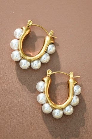 18K Gold Dipped Pearl Hoops - Infinity Raine
