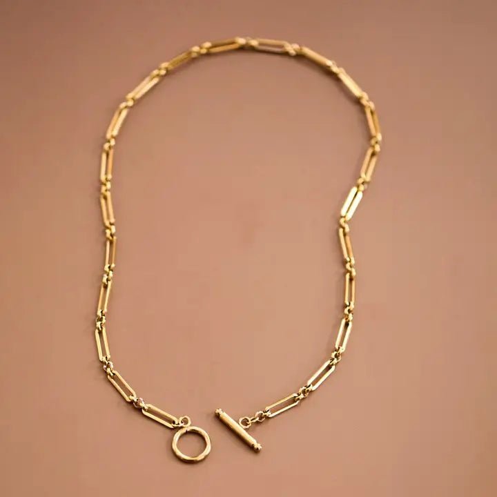 18k Gold Plated Paperclip Chain Necklace - Infinity Raine