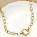 18K Stainless Steel Oval Necklace In Gold - Infinity Raine