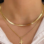 18k Stainless Steel Tarnish Free Cross Necklace - Infinity Raine