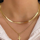 18k Stainless Steel Tarnish Free Cross Necklace - Infinity Raine