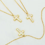 18K Stainless Steel Tarnish Free Cross Necklace In Gold - Infinity Raine