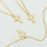 18K Stainless Steel Tarnish Free Cross Necklace In Gold - Infinity Raine