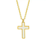 18K Stainless Steel Tarnish Free Cross Necklace In Gold - Infinity Raine
