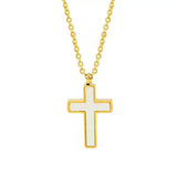 18K Stainless Steel Tarnish Free Cross Necklace In Gold - Infinity Raine