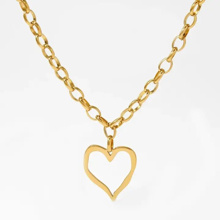 18K Stainless Steel Tarnish Free Heart Necklace - Infinity Raine