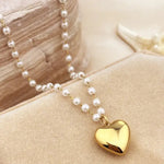 18K Stainless Steel Tarnish Free Heart Necklace In Gold - Infinity Raine