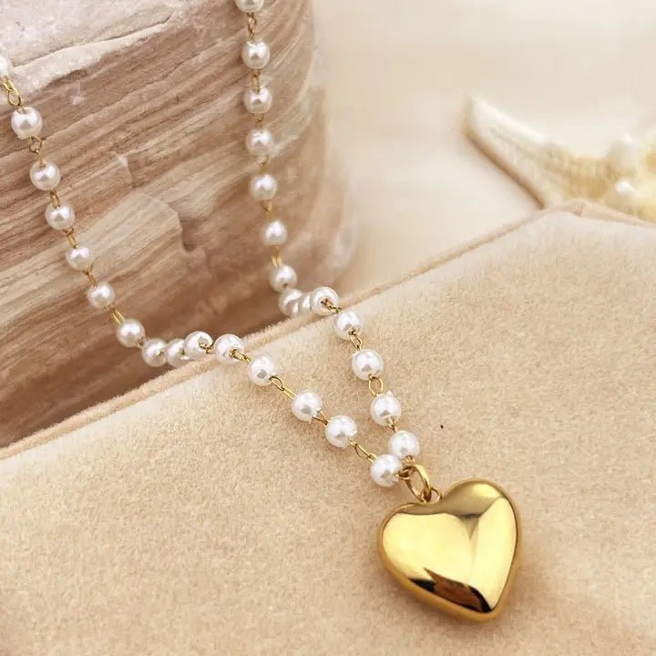 18K Stainless Steel Tarnish Free Heart Necklace In Gold - Infinity Raine