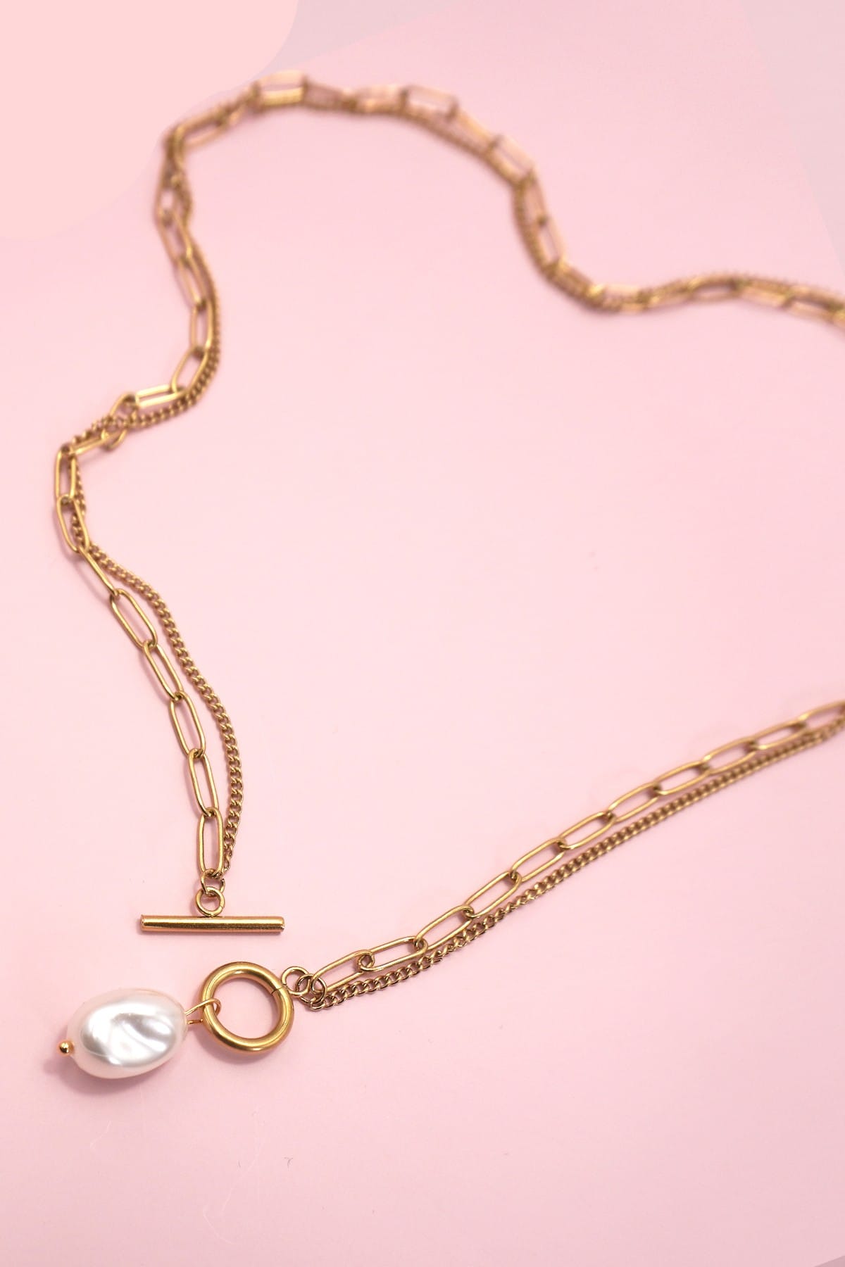 18k Stainless Steel Tarnish Free Pearl Necklace - Infinity Raine