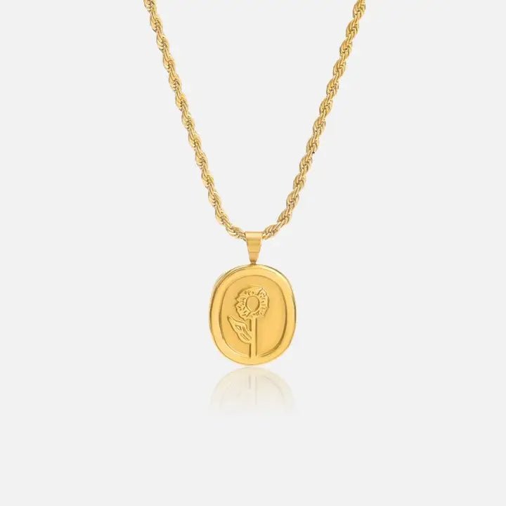 18K Stainless Steel Tarnish Free Rose Necklace In Gold - Infinity Raine