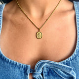 18K Stainless Steel Tarnish Free Rose Necklace In Gold - Infinity Raine