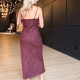 Rhea Slip Dress in Eggplant
