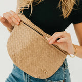 Westlyn Woven Bum Bag In Taupe - Infinity Raine