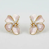 Floral Enamel Drop Earrings with Sparkling Accents - Infinity Raine