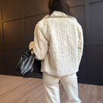 Generations Fur Jacket In Ivory - Infinity Raine