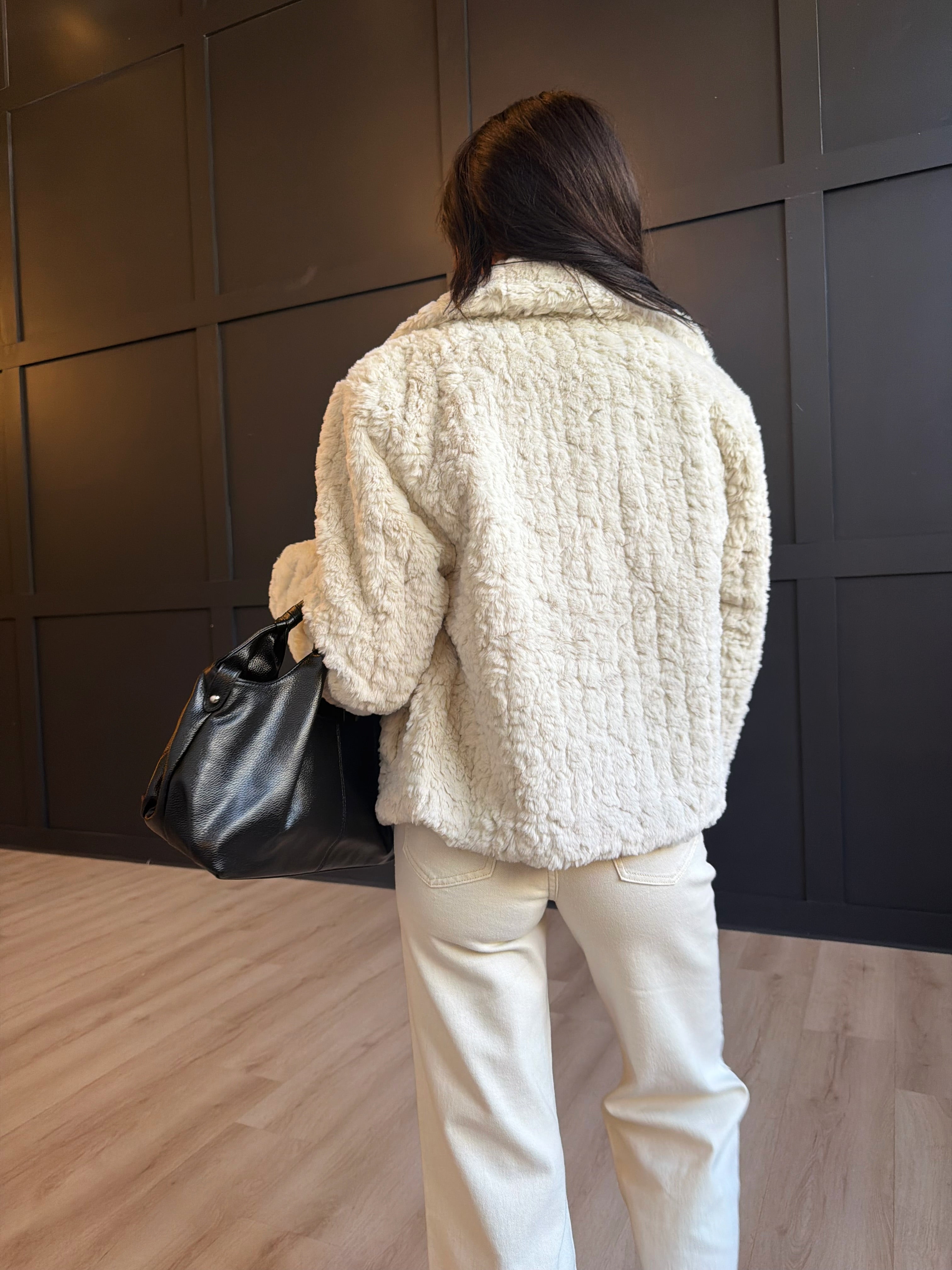 Generations Fur Jacket In Ivory - Infinity Raine