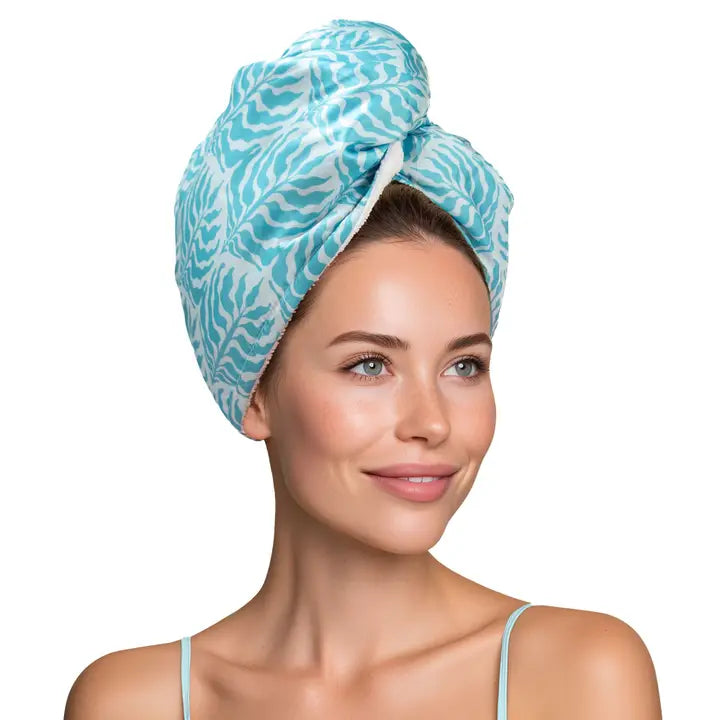 Lemon Lavender Mane Squeeze Reversible Satin Hair Towel - Infinity Raine