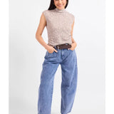 Billie Ruched Knit Top In Chocolate