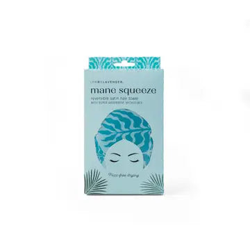 Lemon Lavender Mane Squeeze Reversible Satin Hair Towel - Infinity Raine