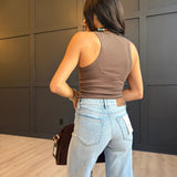 Ruby Studded Knit Tank In Brown
