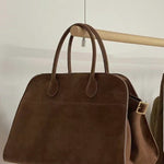 Suede Nubuck Tote Bag In Brown - Infinity Raine