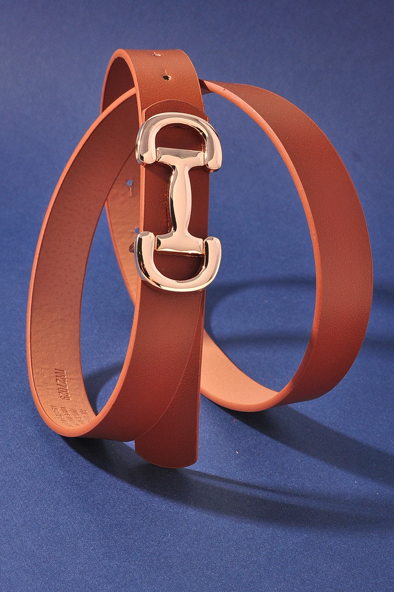 Horse Bit Buckle Skinny Belt - Infinity Raine